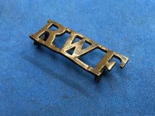 Load image into Gallery viewer, Original WW2 British Army Royal Welsh Fusiliers Brass Shoulder Title
