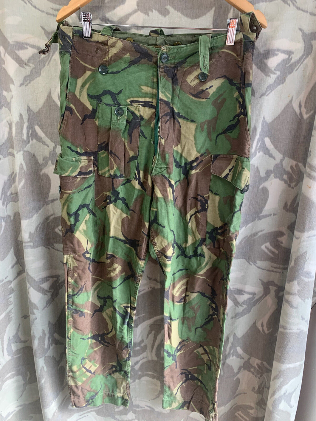 British Army DPM 1968 Pattern Camouflaged Combat Trousers - Size 32