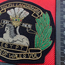 Load image into Gallery viewer, British Army Bullion Embroidered Blazer Badge - South Lancashire Prince of Wales
