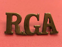 Load image into Gallery viewer, Original WW1 British Army Shoulder Title Badge - Royal Garrison Artillery
