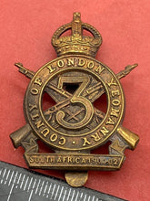 Load image into Gallery viewer, Original British Army 3rd County of London Yeomanry Cap Badge
