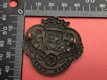 Load image into Gallery viewer, Original WW1 British Army Cap Badge - Lancashire Volunteers Wigan Corps
