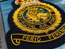 Load image into Gallery viewer, British RAF Bullion Embroidered Blazer Badge - Royal Air Force Transport Command
