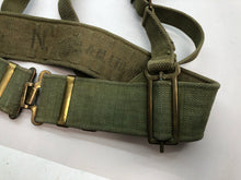 Load image into Gallery viewer, Original WW2 British Army 37 Pattern Belt &amp; Shoulder Straps Set - 38&quot; Waist
