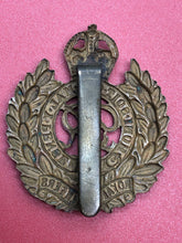 Load image into Gallery viewer, Original WW2 British Army Royal Engineers Kings Crown Cap Badge
