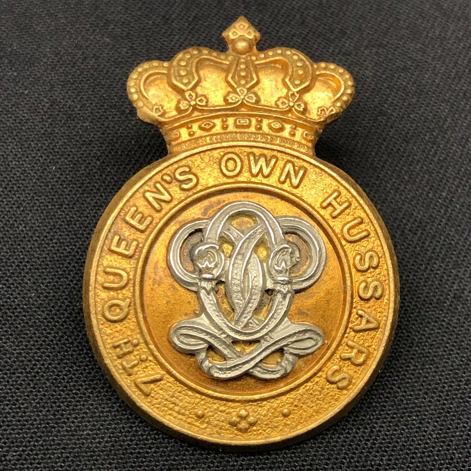 Original WW2 British Army Cap Badge - 7th Queens Own Hussars - The Militaria Shop