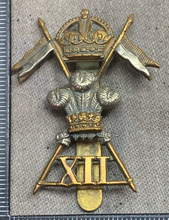 Load image into Gallery viewer, Original WW1/WW2 British Army 12th Lancers Cap Badge
