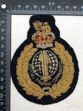 Load image into Gallery viewer, British Army Bullion Embroidered Blazer Badge - Royal Marine Commando
