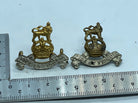 Original British Army Kings Crown Pair of Royal Army Pay Corps Collar Badges - The Militaria Shop