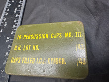 Charger l&#39;image dans la galerie, Original WW2 British Army Home Guard SOE Percussion Caps Mk.III Tin - Empty 1943
