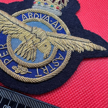 Load image into Gallery viewer, British RAF Royal Air Force Bullion Embroidered Blazer Badge - Kings Crown
