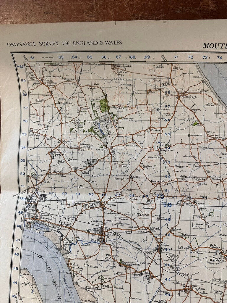 Original WW2 British Army GSGS OS Map of England & Wales - Mouth of the Humber - The Militaria Shop