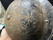 Load image into Gallery viewer, Original WW2 British Home Front Warden&#39;s Helmet-Complete Early Liner &amp; Chinstrap
