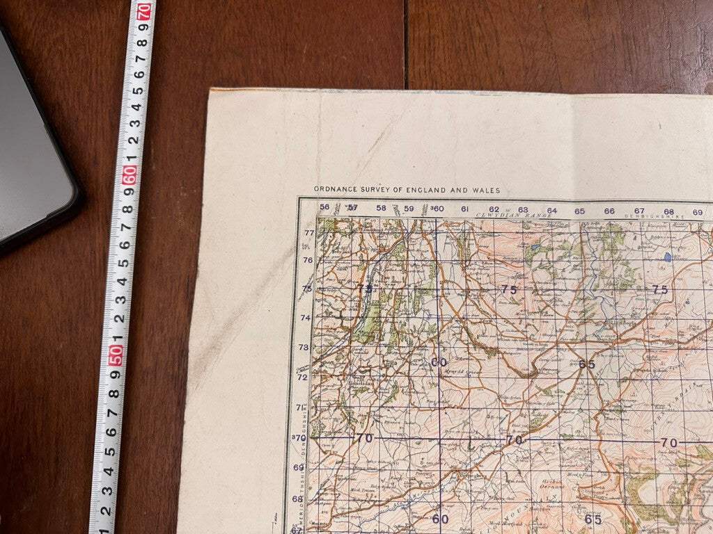 Original WW2 British Army GSGS OS Map of Great Britain - Wrexham & Oswestry - The Militaria Shop