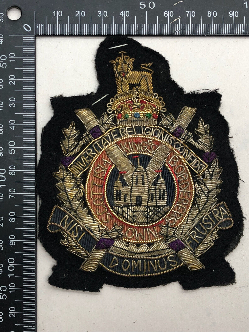 British Army Bullion Embroidered Blazer Badge - King's Own Scottish Borderers