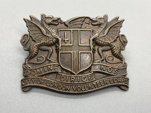 Load image into Gallery viewer, Original WW1 British Army City of London Volunteer Corps Cap Badge
