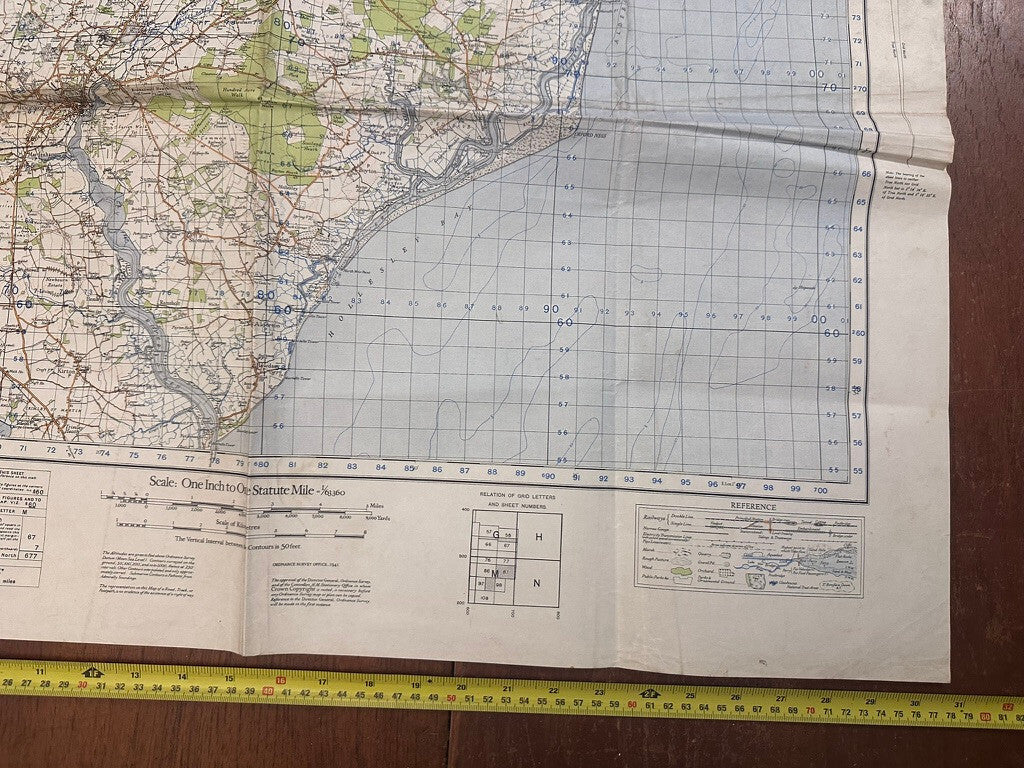 Original WW2 British Army GSGS OS Map of Great Britain - Ipswich - The Militaria Shop