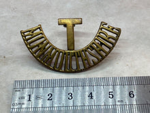 Load image into Gallery viewer, Original WW1 British Army Monmouthshire Territorial Battalion Shoulder Title

