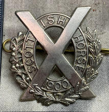 Load image into Gallery viewer, Original WW2 British Army Scottish Horse Regiment Cap Badge
