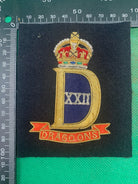 British Army Bullion Embroidered Blazer Badge - 22nd Dragoons - The Militaria Shop