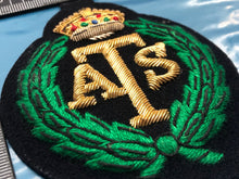 Load image into Gallery viewer, British Army Bullion Embroidered Blazer Badge - ATS Auxillary Territorial Servic
