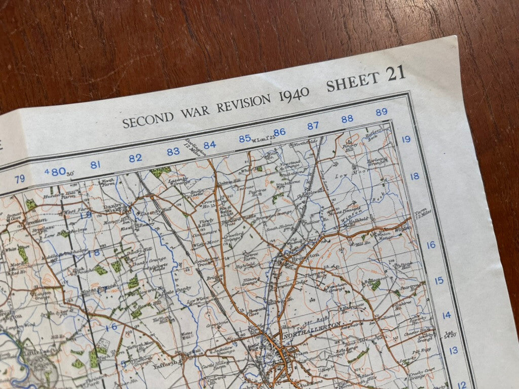 Original WW2 British Army GSGS Os Map of Great Britain - Ripon & Northallerton - The Militaria Shop