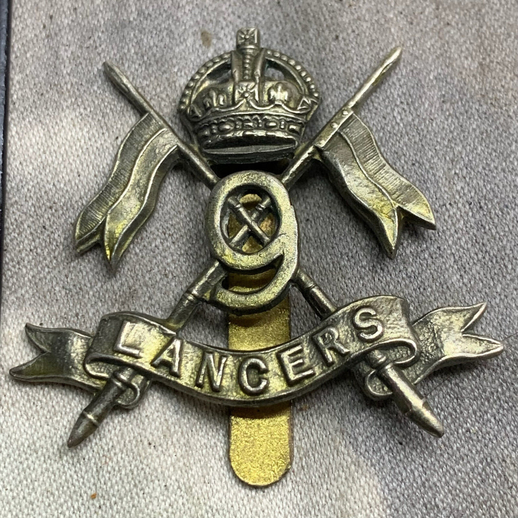 Original WW2 British Army 9th Queen's Royal Lancers Cap Badge