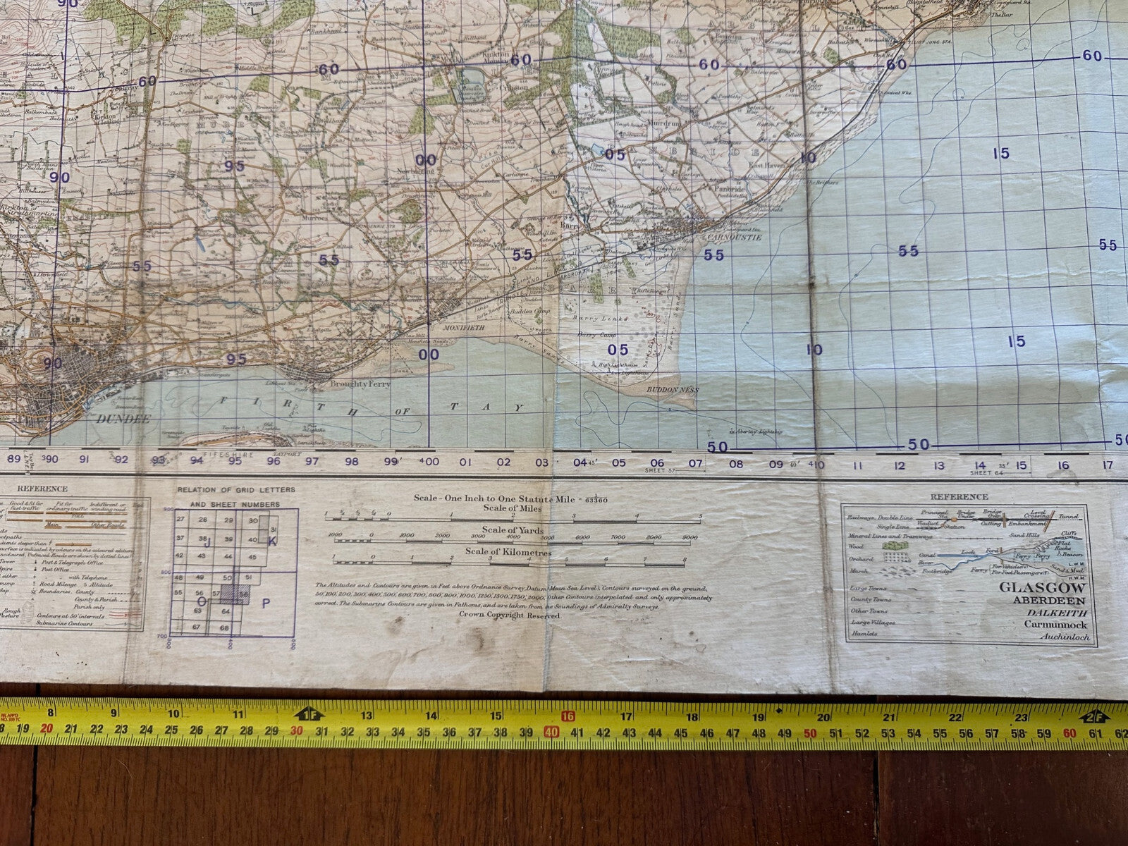 Original WW2 British Army GSGS Map of Scotland - Arbroath & Montrose - The Militaria Shop