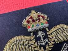 Load image into Gallery viewer, British Royal Navy Bullion Embroidered Blazer Badge - Fleet Air Arm- Kings Crown
