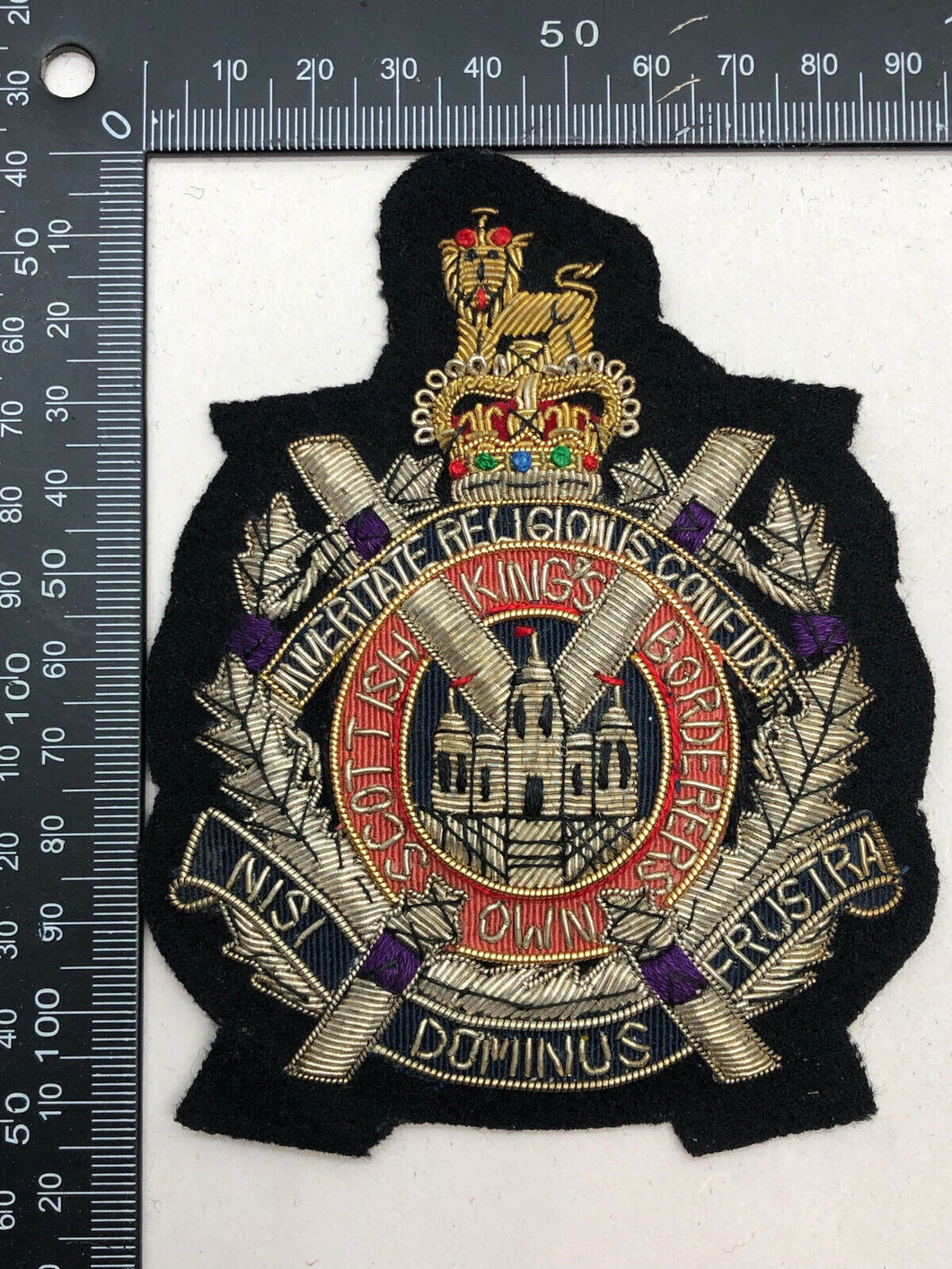 British Army Bullion Embroidered Blazer Badge - Kings Own Scottish Borderers