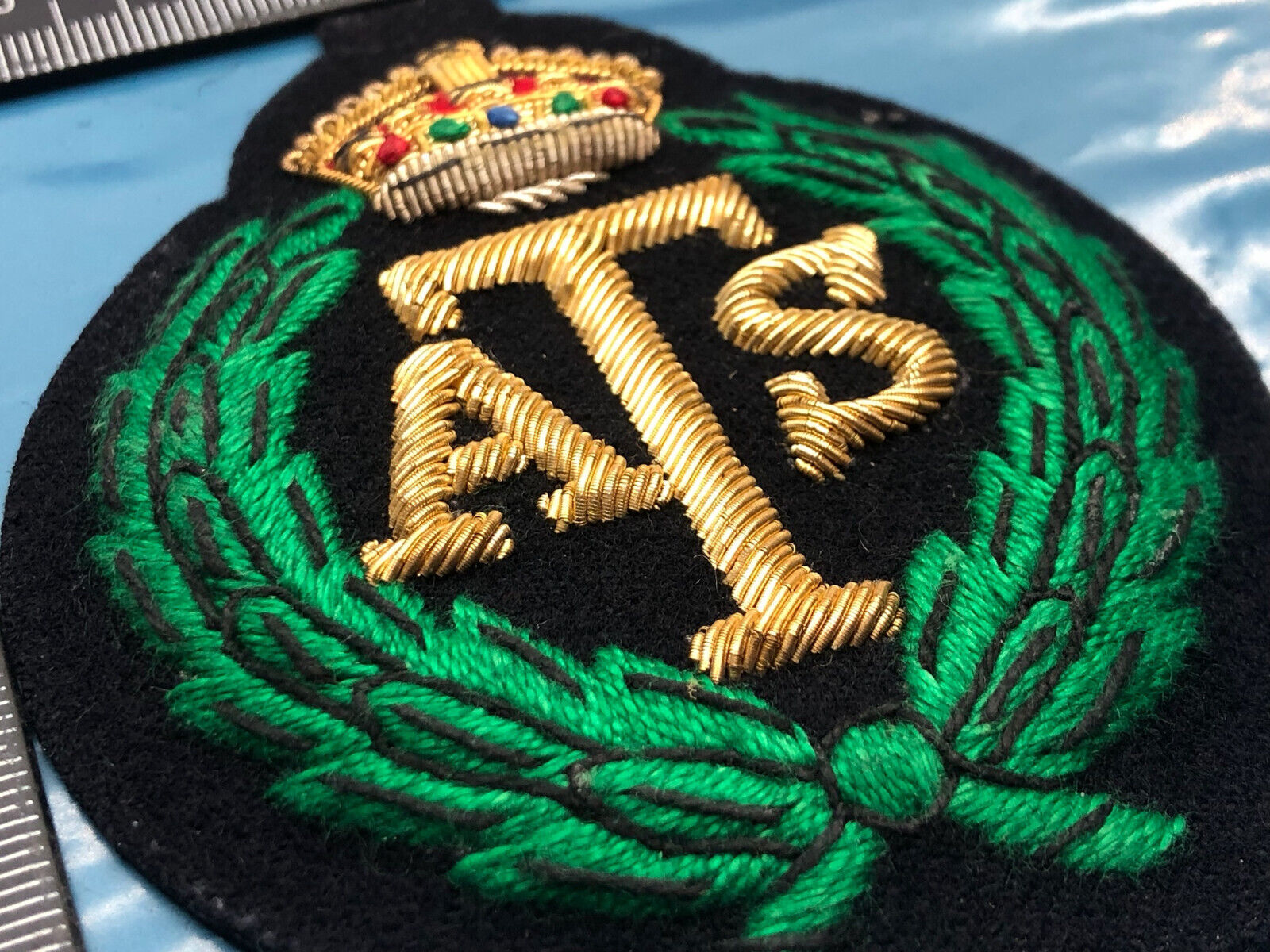 British Army Bullion Embroidered Blazer Badge - ATS Auxillary Territorial Servic - The Militaria Shop