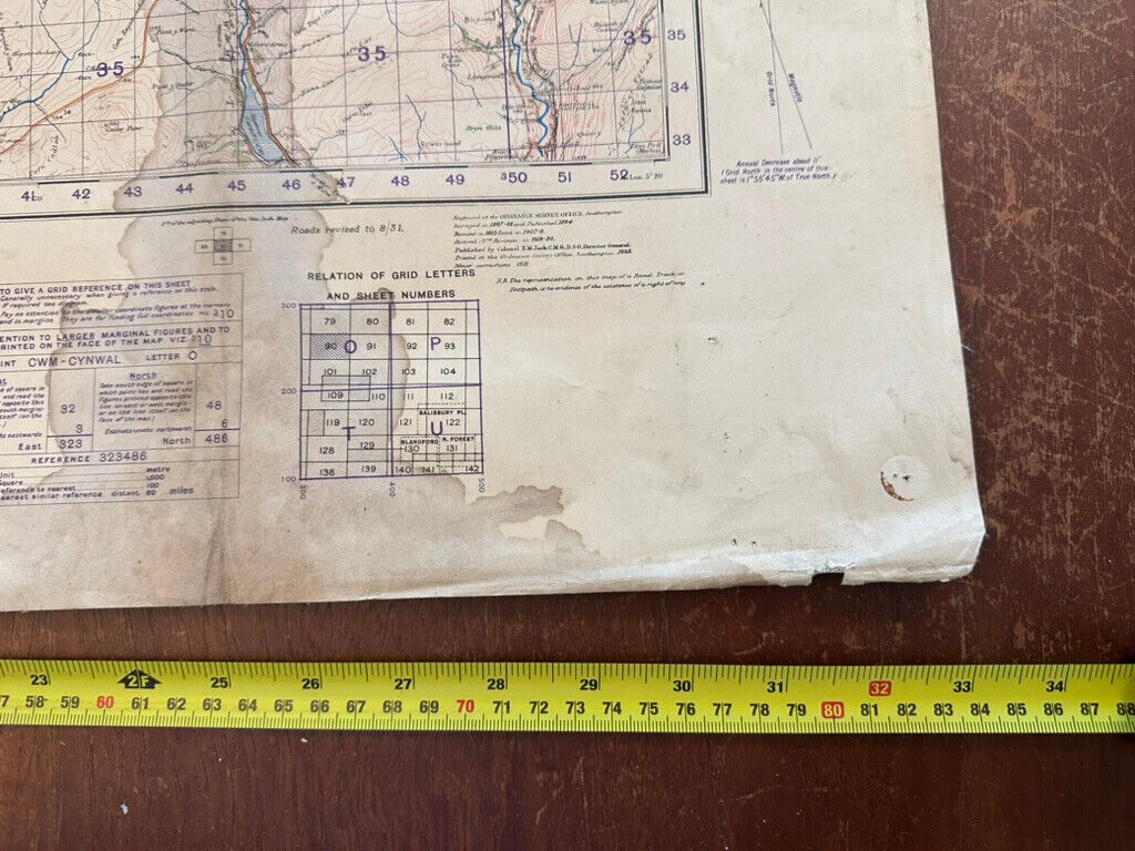 Original WW2 British Army GSGS OS Map of Great Britain - Brecon & Llandovery - The Militaria Shop