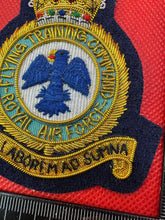 Load image into Gallery viewer, British RAF Royal Air Force Training Command Bullion Embroidered Blazer Badge
