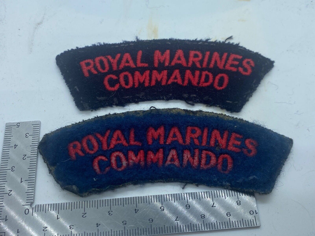 Original British Army Royal Marines Commando Shoulder Badges - 1 Black & 1 Blue