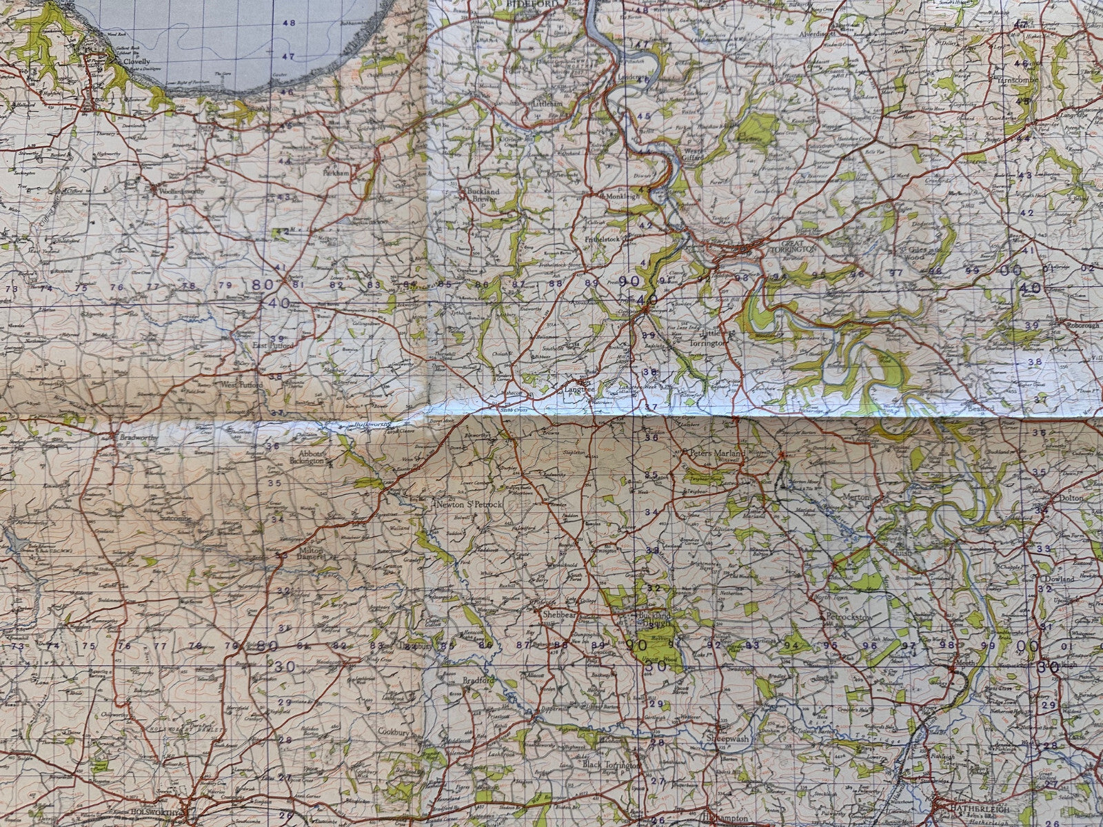 Original WW2 British Army GSGS OS Map of England - Bideford & Bude - The Militaria Shop