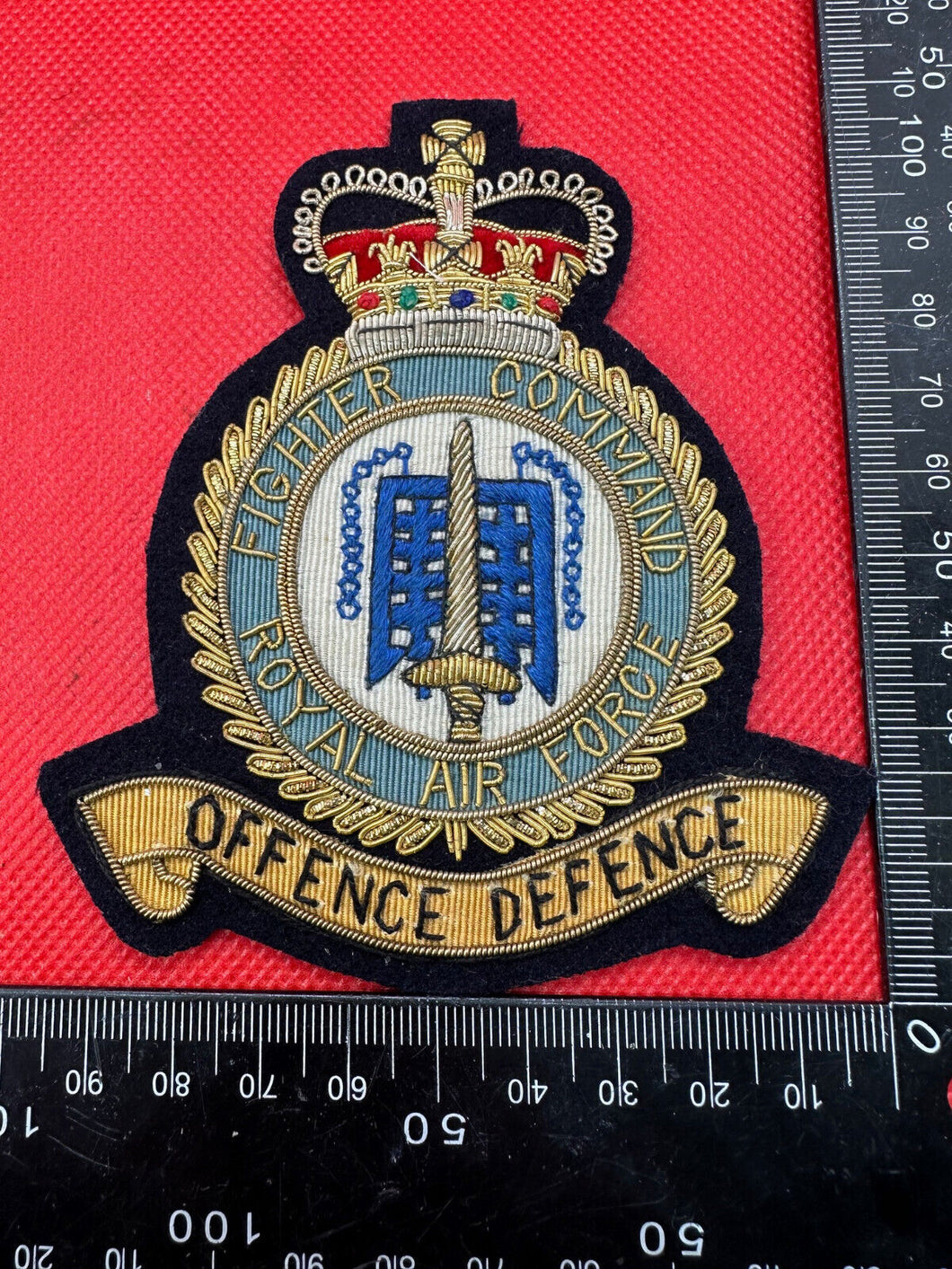 British RAF Royal Air Force Fighter Command Bullion Embroidered Blazer Badge