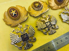 Load image into Gallery viewer, 6 Original Soviet Union USSR Cap Badges with Rear Fixing Pins - Group Lot
