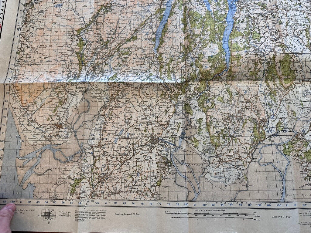 Original WW2 British Army GSGS Map of England & Wales - Windermere & Ulverston - The Militaria Shop