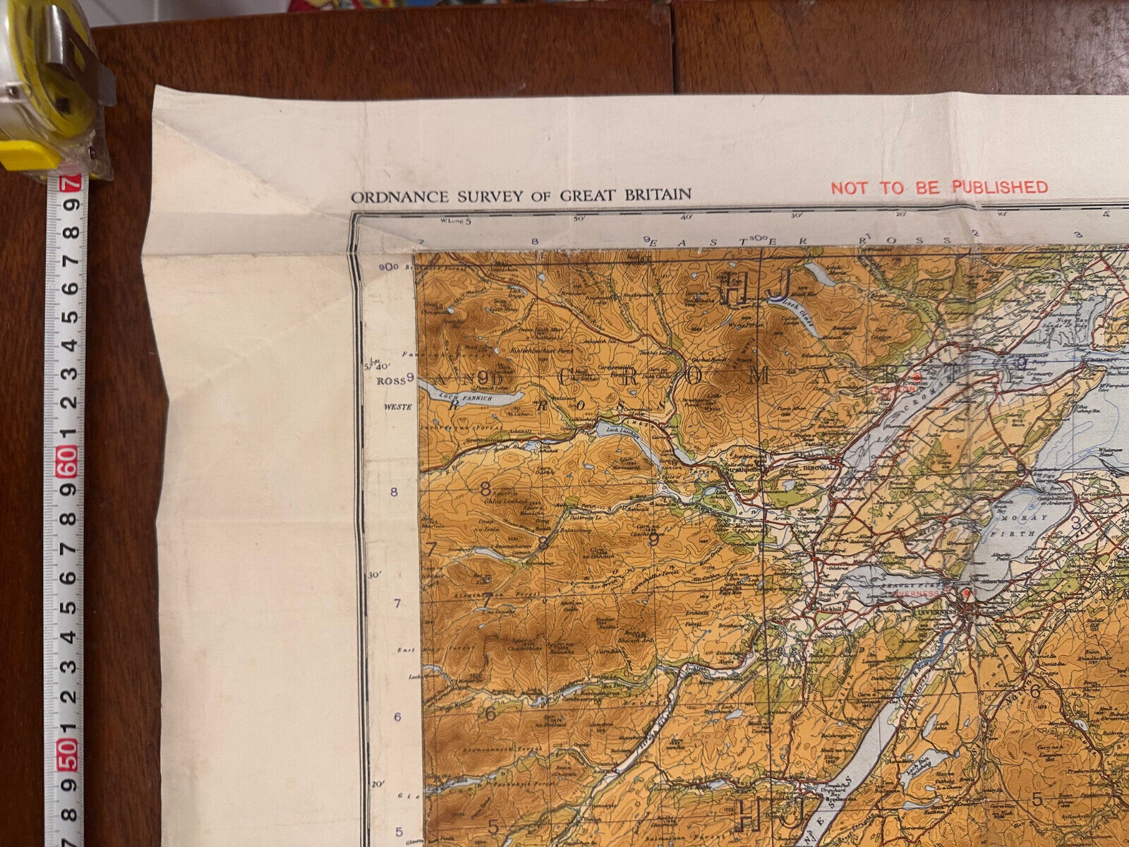 Original WW2 British Army RAF Navy Base Map of Scotland - The Eastern Highlands - The Militaria Shop