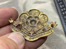 Load image into Gallery viewer, Original British Army WW1 Lancashire Hussars Cap Badge
