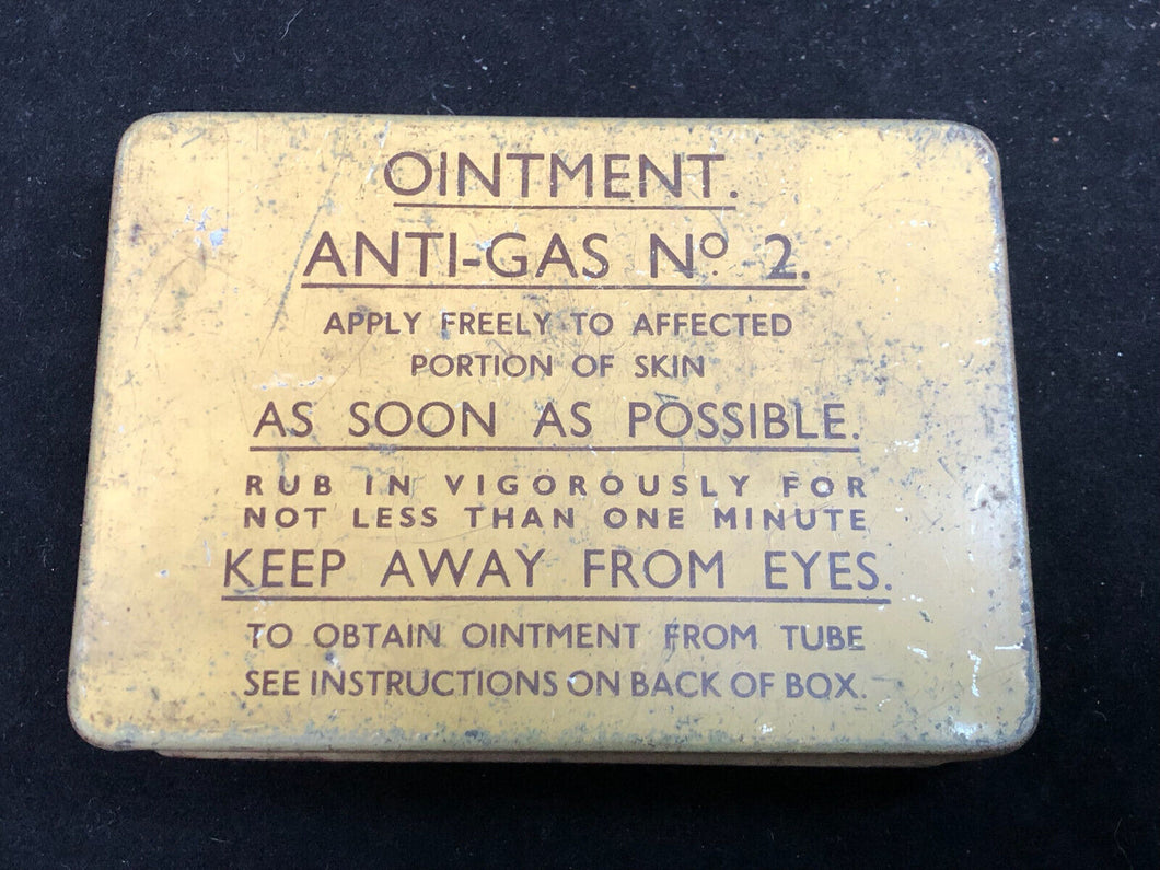 Original WW2 British Army GSR Anti Gas Ointment No.2 Tin