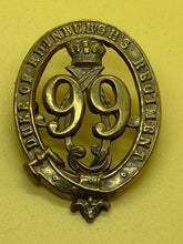 Load image into Gallery viewer, Original British Army - 99th Duke of Edinburghs Regiment of Foot Glengarry Badge
