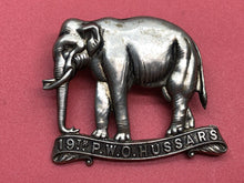 Load image into Gallery viewer, Original British Army 19th Hussars (Princess of Wales&#39;s Own) Cap Badge
