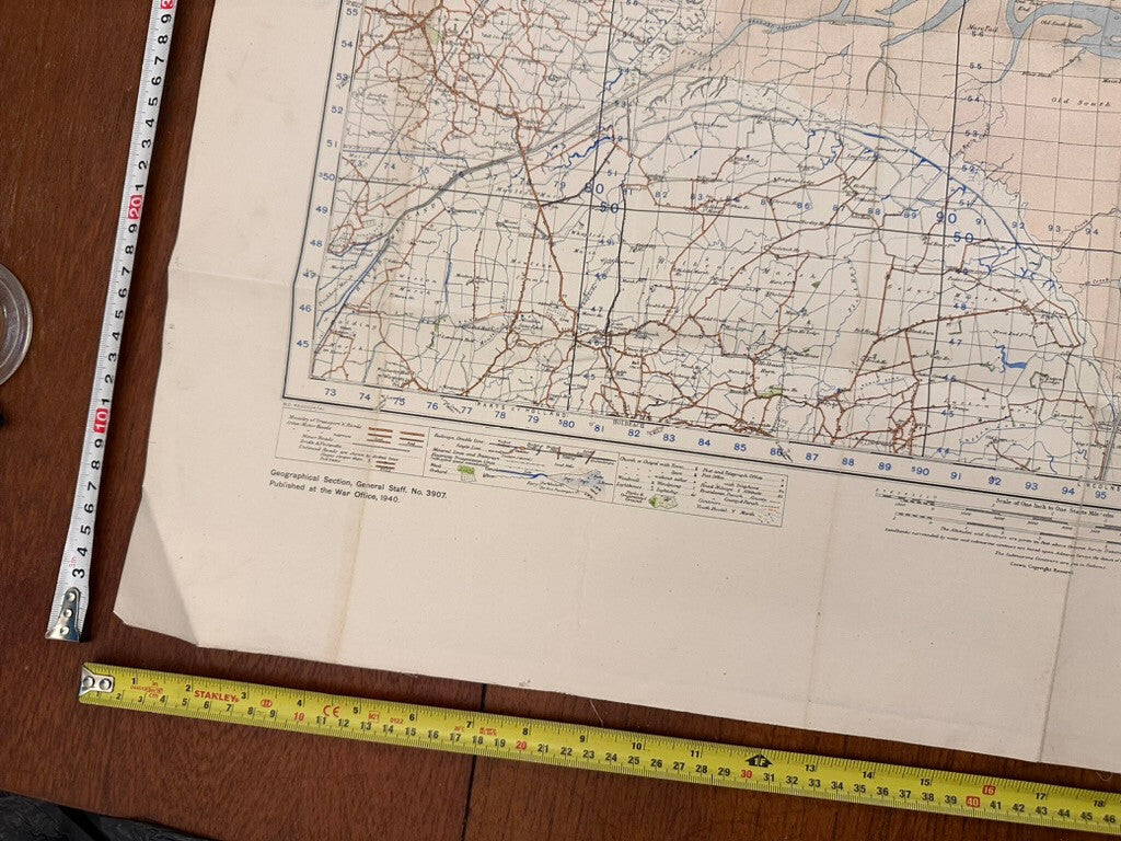Original WW2 British Army GSGS OS Map of Great Britain - Boston - The Militaria Shop