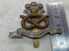 Load image into Gallery viewer, Original WW1 / WW2 British Army North Stafford Regiment Cap Badge
