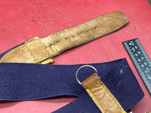 Load image into Gallery viewer, WW2 British Army Hussars Blue Canvas and Leather Belt with Fittings. 30 inch.
