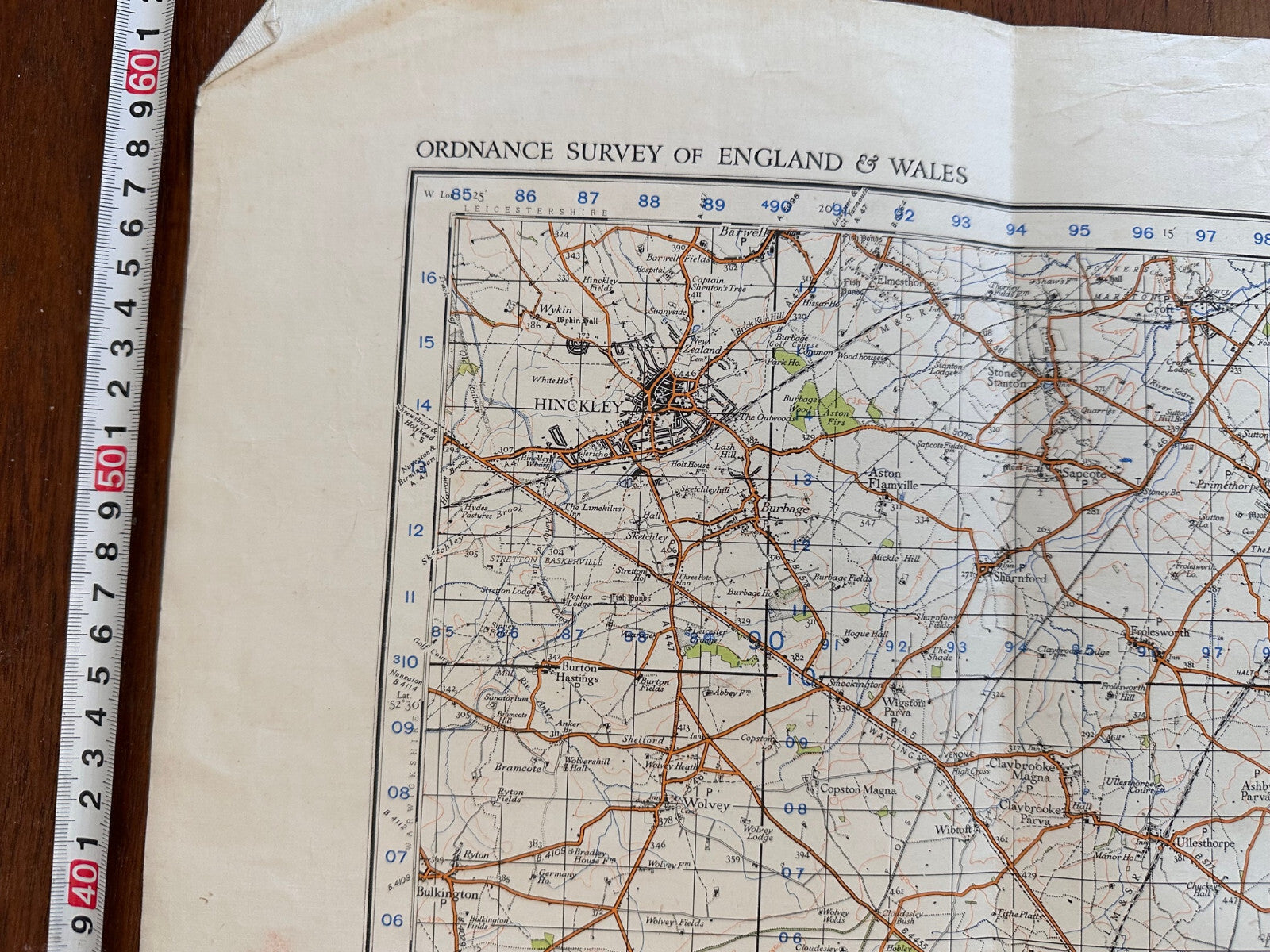Original WW2 British Army OS Map of Great Britain - Rugby - The Militaria Shop