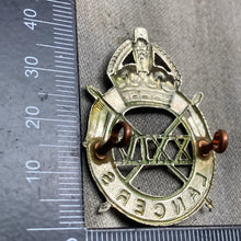 Load image into Gallery viewer, Original WW2 British Army 24th Lancers Cap Badge
