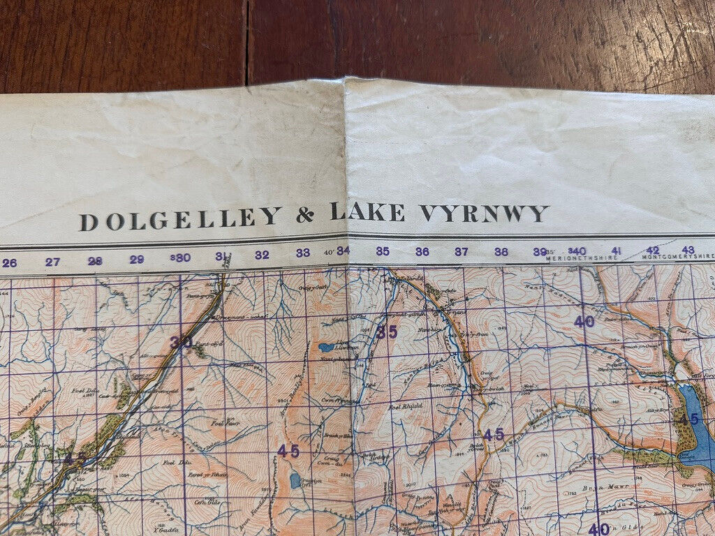 Original WW2 British Army GSGS OS Map of Great Britain - Dolgelley & Lake Vyrnwy - The Militaria Shop