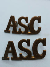 Load image into Gallery viewer, Original WW1 British Army Service Corps (A.S.C.) Shoulder Titles
